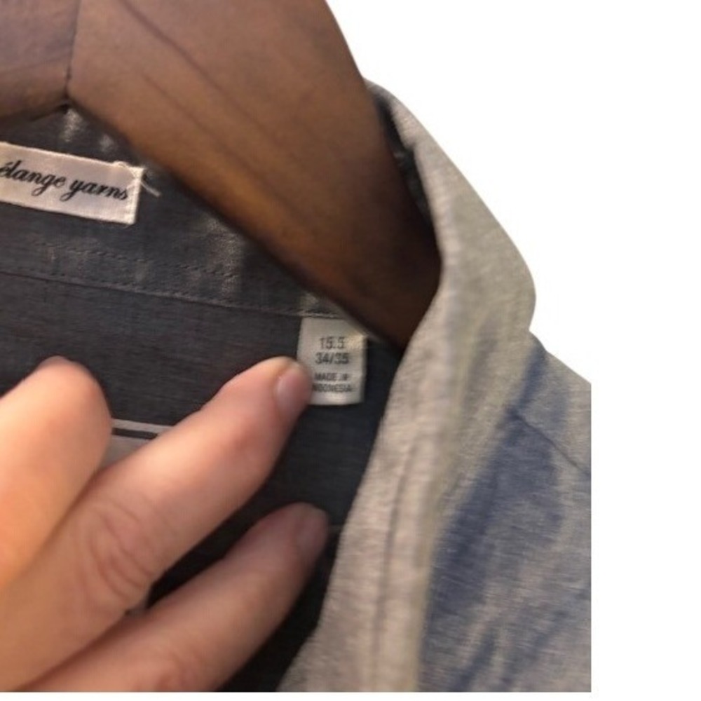 Todd Snyder Melange Yarns Grey Button Down Shirt Men's 15.5 34/35 Long Sleeve - Picture 2 of 9